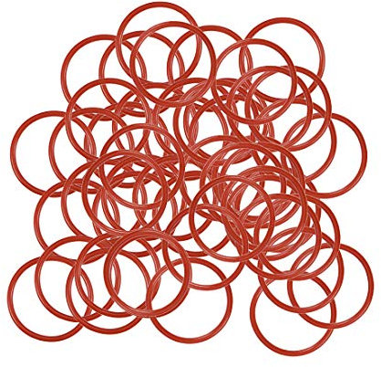 sourcing map 50Stk. Silikon O-Ring, VMQ-Dichtungsring, 22mm AD, 20mm ID, 1,5mm Breite, rot