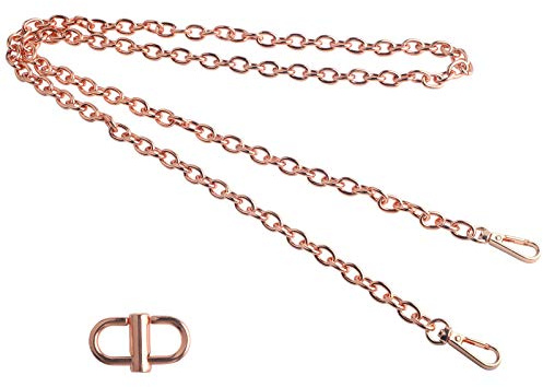 BEAULEGAN Chain Strap Replacement for Handbag Shoulder Crossbody Bag, 130 cm Long, with an Adjustable Clasp (Rose Gold)