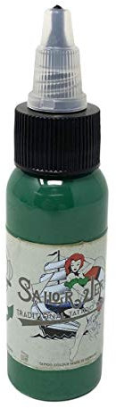 Sailor Jerry Verde - 30ml - Alemán Tintura para Tatuajes Con Certificado - Inkgrafix IG04291 Tatuaje Tinta Verde Mar Verde Claro Verde Oscuro