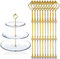 AKORD 10 x Sets 2 or 3 Tier Cake Fittings Gold Plate Stands (Plates not included)