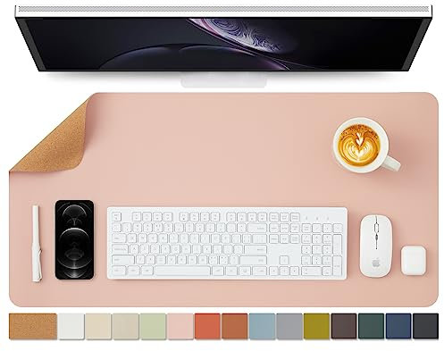 Kork Schreibtischunterlage - Doppelseitige Schreibtischauflage für Büro und Zuhause - Als große Mausunterlage und Schreibtischmatten auf Schreibtischen(Rosa、80cmx40cm)