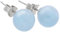 Aquamarin Ohrstecker | Edelstein Ohrringe | Kugel/Perle 6 mm Durchmesser | 925er Silber