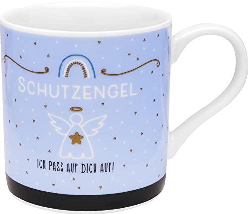 GRUSS & CO 47309 Tasse blau mit Geschenkbanderole Schutzengel Ich pass auf Dich auf!