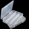 LAifu 2pack 24 Grids Clear Plastic Organizer Box Storage Container Jewelry Box with Adjustable Dividers for Beads Art DIY Crafts Jewelry Fishing Tackles(20 x 13.8 x 3.8 cm)