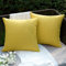 EMEMA Kissenbezug Outdoor Wasserdicht Sofakissen Wasserfest Dekokissen Kissenbezüge Dekorativ Kissen Kissenhülle aus Polyster für Garten Sofa Wohnzimmer Bett 2er Set 45x45 cm Gelb
