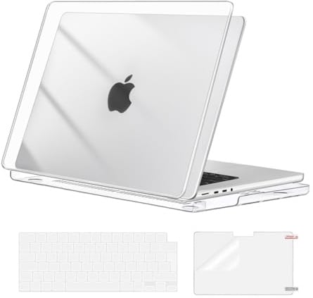 MOSISO Kompatibel mit MacBook Pro 16 Zoll Hülle M5 M4 M3 M2 M1 2026-2021 | Ultradünne, Seidige Haut Hartschale A3429 A3428 A3403 A3186 A2991 A2780 A2485&Tastaturschutz&Displayschutz, Transparent