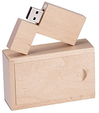 Clé USB 3.0 128 Go en bois avec boîte en bois (3.0 128 Go, bois d'érable)