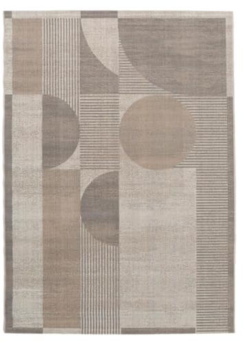 RugVista Deco Teppich, 240 x 340 cm, Beige/Grau | Moderne, Rechteckig, Mittlerer Stapel, Nur chemische Reinigung, Oeko-Tex 100, Wohnzimmer, Esszimmer, Schlafzimmer