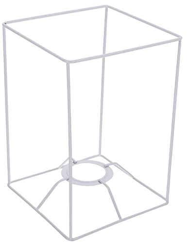 FOMIYES Lampenschirm Gestell Metall Stoff DIY Weiß Eisen Lampenkäfig Quadratisch Basteln Material Pendelleuchte Kronleuchter Nachttischlampe Schirm Zubehör