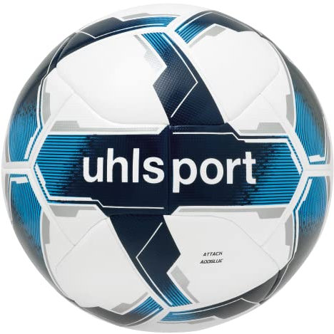 uhlsport Fussball ATTACK ADDGLUE Fussball Soccer Spielball Trainingsball - mit neuer ADDGLUE-Technologie - Weiß/Royal/Blau - Größe 5 - FIFA BASIC