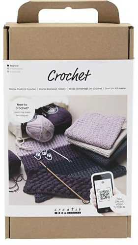Creativ Company Crochet Starter Craft Set - Perfect Complete Set for Beginners to Learn Crochet