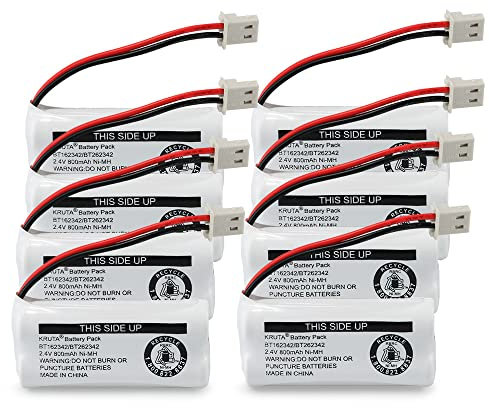 Kruta BT162342 BT262342 Batteries de téléphone sans fil compatibles avec BT183342 BT283342 BT166342 BT266342 VTech CS6114 CS6419 CS6719 at&T EL52300 CL80111 8)