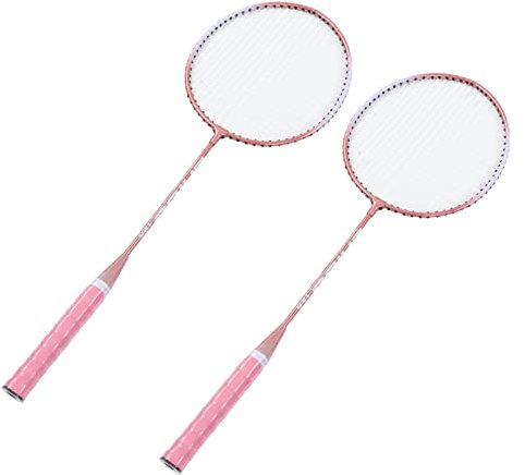 Bediffer Badmintonschl?ger , professionelle Eisenlegierung , rosa , verschlei?fest , Sport Badmintonschl?ger , bequemer Griff f¨¹r Sch¨¹ler