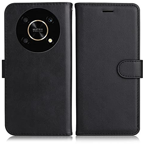 DENDICO Coque pour Huawei Honor Magic 4 Lite/Honor X9 / Honor X30, PU en Cuir Coque Portefeuille Étui Housse, Design Classique TPU Coque pour Honor Magic 4 Lite/Honor X9 / Honor X30, Noir