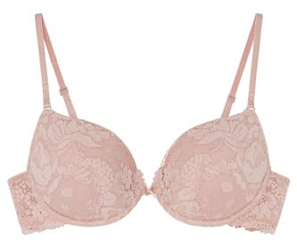 Women'secret Soutien-Gorge en Dentelle Rose Nude rembourré, Rose, 90B