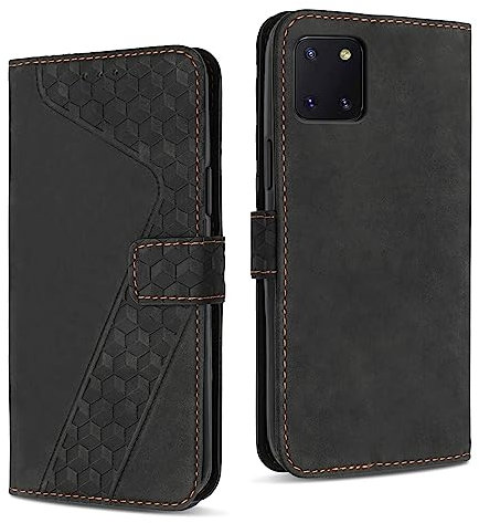 YIRRANZD Handyhülle für Samsung Galaxy Note 10 Lite Hülle, PU Leder Klapphülle Kartenfach Ständer Magnetisch, Flip Case Cover Handytasche Stoßfeste Schutzhülle für Samsung Note 10 Lite (Schwarz)