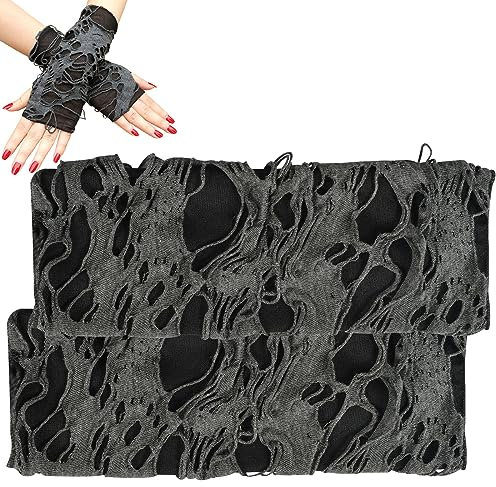 FGen 1 Paar Halloween Fingerlose Handschuhe, Spinnennetz Spitzenhandschuhe, Cosplay Fäustlinge Handschuhe Schwarzen Lochs Handschuhe, für Verkleidung Kostüm Party Halloween Cosplay Zubehör