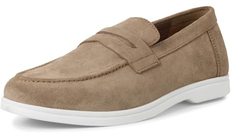 MARCO TOZZI by Guido Maria Kretschmer Herren Slipper aus Leder Flach, Braun (Taupe), 42 EU
