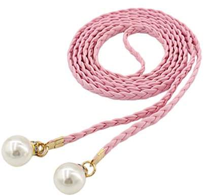 FAIRYGATE Kettengürtel Gürtel Leder Frauen Dünner Gewebter Geflochtene Taille Bund Schmal Belt Stilvoll für Kleid Damen, DA0709