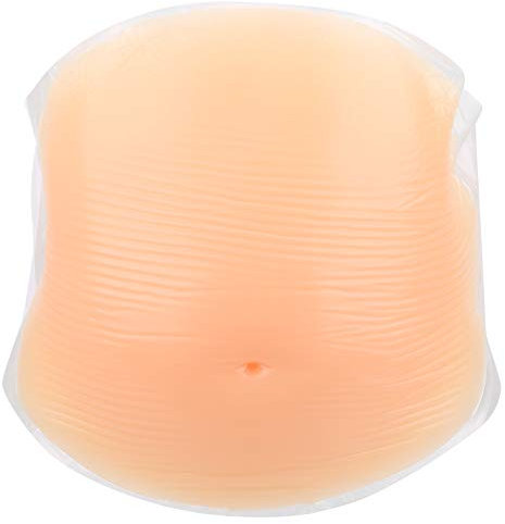 Faux Ventre de Grossesse Silicone Ventre de Grossesse Silicone Artificiel Ventre de Femme Enceinte Accessoires de Photographie avec Sangles pour Costumes Cosplay (4-5 mois)