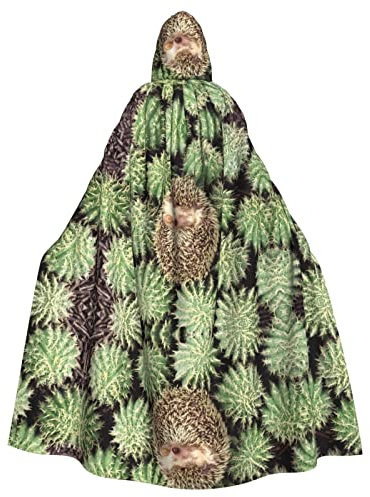 Igel, Kaktus, Halloween-Kostüm, für Damen und Herren, Cosplay, langer Umhang, Verkleidung für Rollenspiele (147 cm)