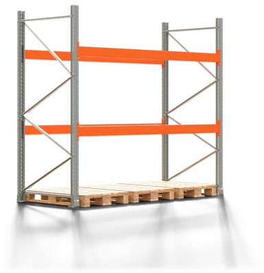 Palettenregal Artus - 2,5 x 2,8 x 1,1 (HxBxT) - 3 Ebenen - 1 Feld - Fachlast 3000kg - Schwerlastregal mit 9 Palettenplätzen (Grundregal)