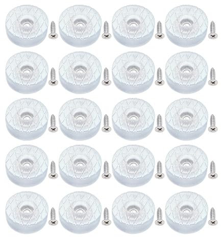 JZK 20x Antidérapant Silencieux 30mm Grand Protecteur Sol Silicone Patins de Meubles Planeurs avec vis pour Pieds canapé Table Bureau, Coussinets Chaise Rond Caoutchouc à Visser pour parquet