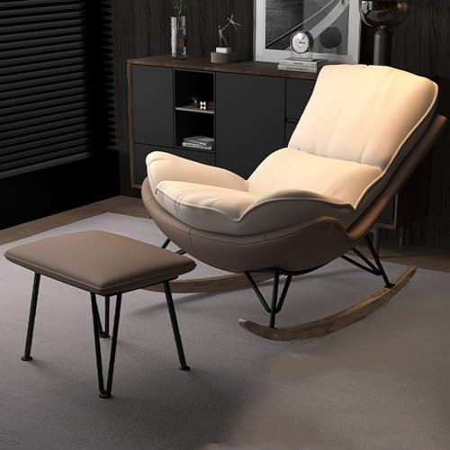 YVYKFZD Kinderzimmer Schaukelstuhl, Freizeit-Sofa Schaukelsessel, bequemer gepolsterter Schwingsessel mit hoher Rückenlehne, zum Stillen von Babys, Lesen, Nickerchen Machen (Color : B)