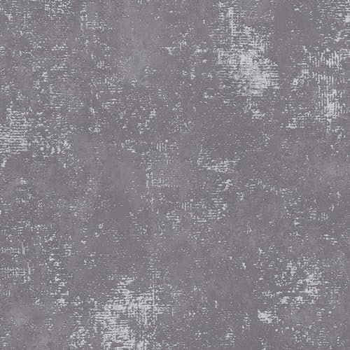 BRICOFLOR Industrial Tapete in Dunkelgrau Moderne Vliestapete in Betonoptik mit Metallic Effekt in Silber für Flur und Wohnzimmer