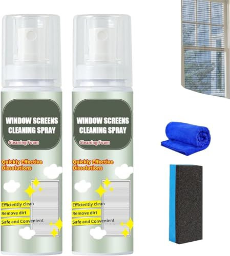 Detergente in schiuma per zanzariere senza smontaggio,spray per la pulizia di zanzariere,schiuma per la pulizia delle finestre in rete multifunzionale senza smontaggio (2 pezzi)