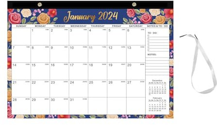 2024 Tischkalender 18 Monate 2024.1 2025.6 Tischkalender Stehender Klappkalender Wandkalender für die Planung und Organisation des Tagesplans mit Umhängeband Nicht Doch (A, One Size)