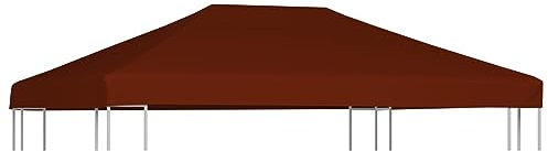 ShCuShan Pavillondach 310 g/m² 3x4 m Terrakotta Gartenpavillon Pavillon Wasserdicht Stabil Winterfest
