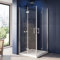 LUXESPIRE Duschkabine MIT Duschwanne und Ablaufgarnitur 80x80cm Eckeinstieg mit 180° faltbarer Tür Duschtür Falttür Duschabtrennung Duschwand 6mm EGS Sicherheitsglas Höhe 195cm