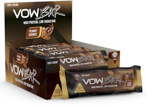 VOW Protein Bar, High Protein, Low Sugar, 100% Vegan Protein Snack Bar, 48gx12