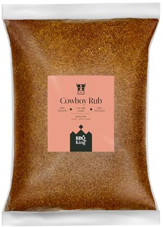 BBQ KING - Cow Boy Rub Confezione da 1Kg, Dry Rub Bbq per Bistecche Ideale per Barbecue e Grill, Set Spezie Cucina 100% Made in Italy, Miscela di Spezie per Bistecche, Hamburger o Arrosti