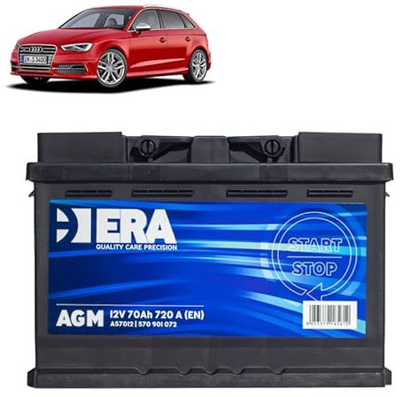 Batteria 70Ah A.G.M. per Audi A3 8V 1.6 2.0 TDI 30 35 40 TDI gasolio 2012-2020