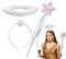 ROSAUI Heiligenschein weiß und Zauberstab, Engels Kostüm Accessoire für Damen, Engelskostüm Haarschmuck Accessoire für Halloween, Weihnachten, Karneval & Fasching, Halloween Horn Headband