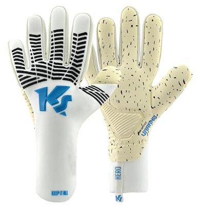 KEEPERsport Torwarthandschuhe Varan8 Hero NC ohne Fingerschutz für Erwachsene, Fußballhandschuhe Unisex, 4mm Super Glue - ohne Lasche, Größe: 9