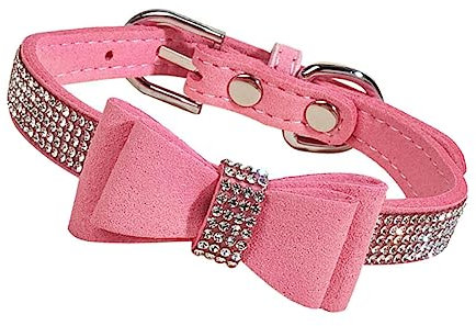WOONEKY Einstellbare Bowknot Wasser Diamant Halskette Für Strass Hundehalsband Hundehalsband Mit