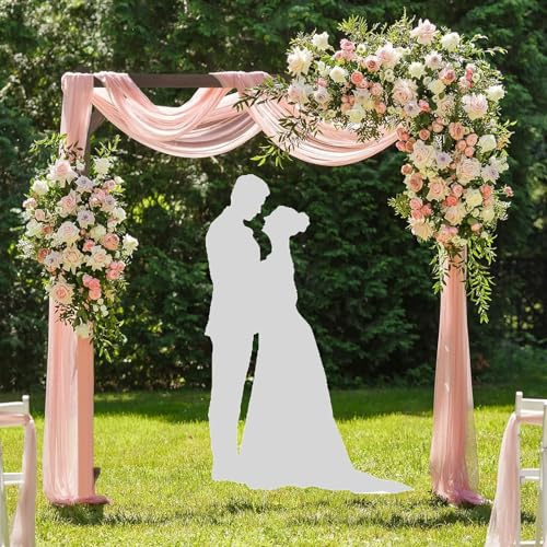 Extra Large Wedding Arch For Ceremony, Wedding Arch Wood, Metal Balloon Arches Backdrop Stand With Base For Party Supplies, Outdoor Garden Trellis For Climbing Plant, Round Frame