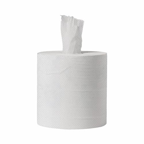 Eason Bros 2Ply White Jumbo Kitchen Roll - 525 Sheets/Roll, 40GSM Paper Roll Embossed Design Strong Absorbent Kitchen Paper Centrefeed & Wall Mounted Clean &Wipe All Types of Mess (Pack of 1 Roll)