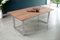SAM Baumkantentisch 300 x 100 cm Dana, massiver Esstisch Eiche, Esszimmertisch mit U-Gestell aus Metall Silber, echte Baumkante, pflegeleichter Holztisch