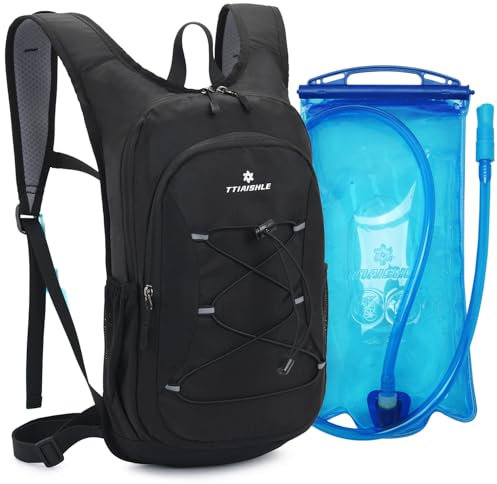 Trinkrucksack mit 2 l Trinkblase für Damen und Herren, Laufrucksack & Trailrunning Rucksack,Leichter Wasserrucksack, Rucksackbehälter für Wandern, Laufen, Camping, Outdoor-Aktivitäten