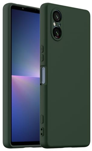 BRAND SET Hülle für Sony Xperia 5 V, Magnetische Silikonhülle Kompatibel mit MagSafe, Stoßfest und Kratzfest, Handyhülle mit Mikrofaser-Innenfutter für Sony Xperia 5 V Hülle (Dunkelgrün)