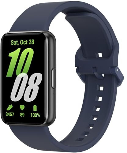 Vancle Cinturino per Samsung Galaxy Fit 3 per donne uomini cinturini in silicone TPU morbido cinturino di ricambio impermeabile sportivo per Samsung Galaxy Fit 3 SM-R390, Blu navy