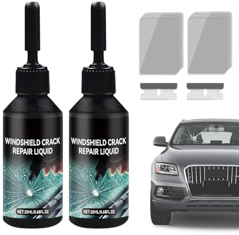 Holoras 2 Stück Steinschlag Reparaturset Windschutzscheibe, Cracks Gone Glass Repair Kit, Windshield Repair Kit, Zur Reparatur Langer Rissen, Löchern, Rissen
