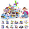 Charmofun Wohnmobil Bausteine Spielzeug, Friends Mädchen Wohnwagen Bausteinset mit Aufklebern, Campingbus Wohnmobil Baustein, Geschenke für Mädchen ab 6 Jahren (Speiseeis)