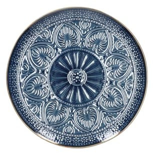 HOMLA INDIE – Zestaw 6 piatti Deser, 21 cm, blu scuro, lavabili in lavastoviglie, eleganti e durevoli