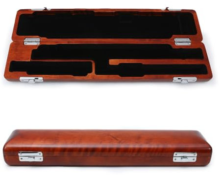 yinfente 17-Loch-B-Fuß-Flötenkoffer, Massivholz, Hartschale, tragbare Aufbewahrungsbox, Flöten-Tasche für Anfänger, Studenten, Spieler, Musiker