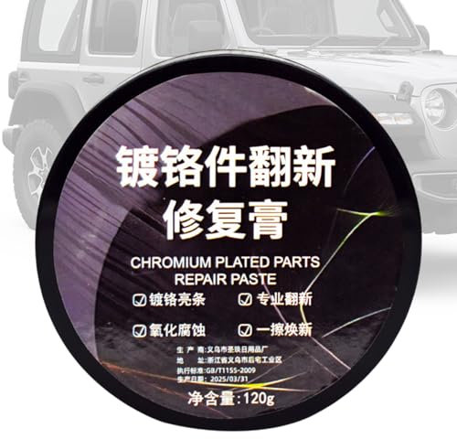 Pulitore Cromo | Rimovente Ruggine Per Metalli | Lucidante Ripristinante 100G Per Cerchioni Autocarro Maniglia Paraurti Moto